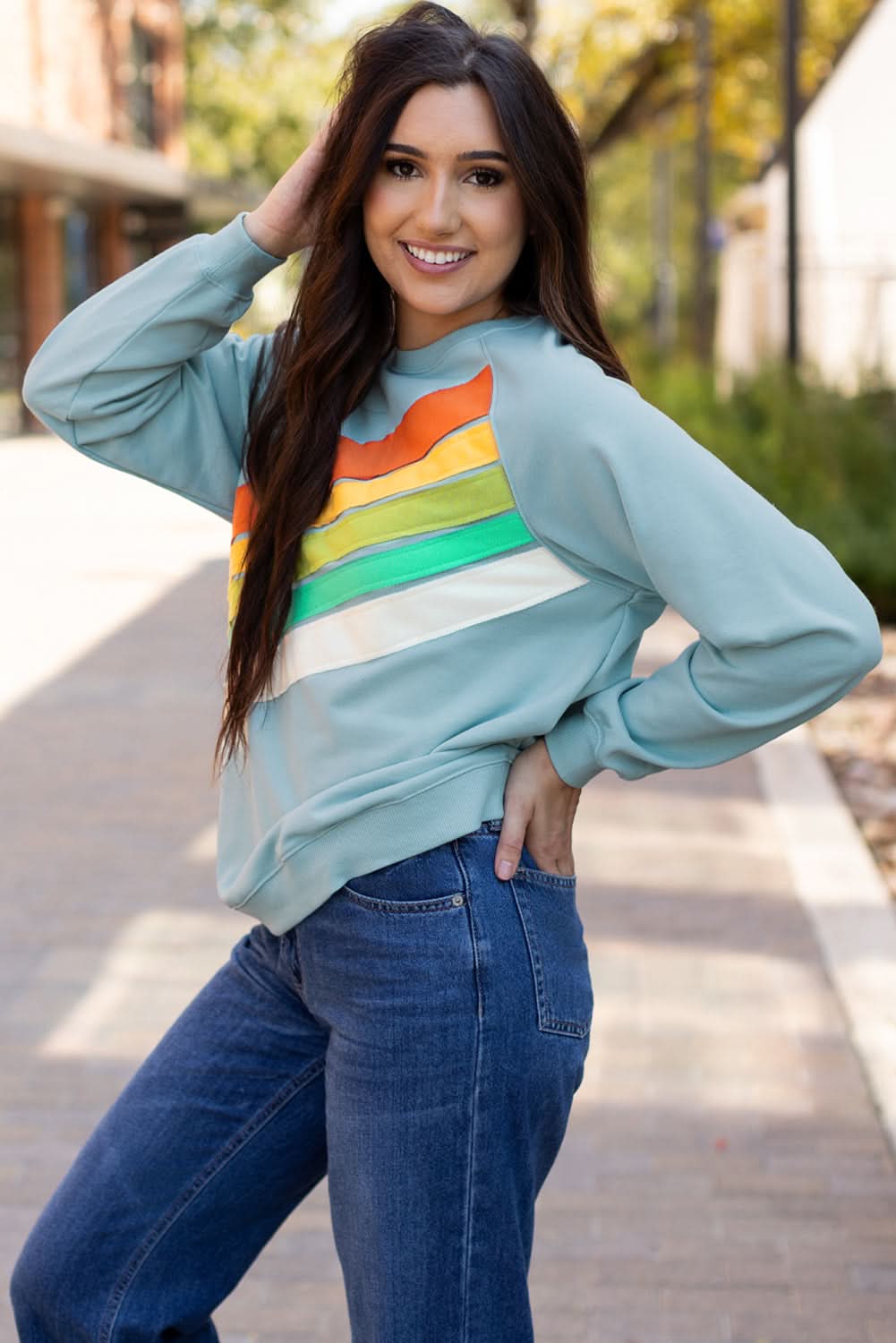 Vibrant colorblock sweatshirt - Love Salve